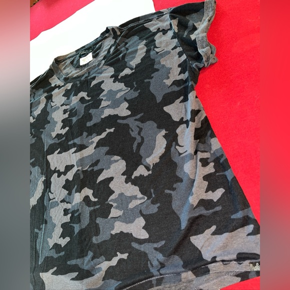 prAna CAMO Black Gray Shirt Rolled sleeves women 2xl Cozy-Up Pullover Casual Top - Picture 2 of 11